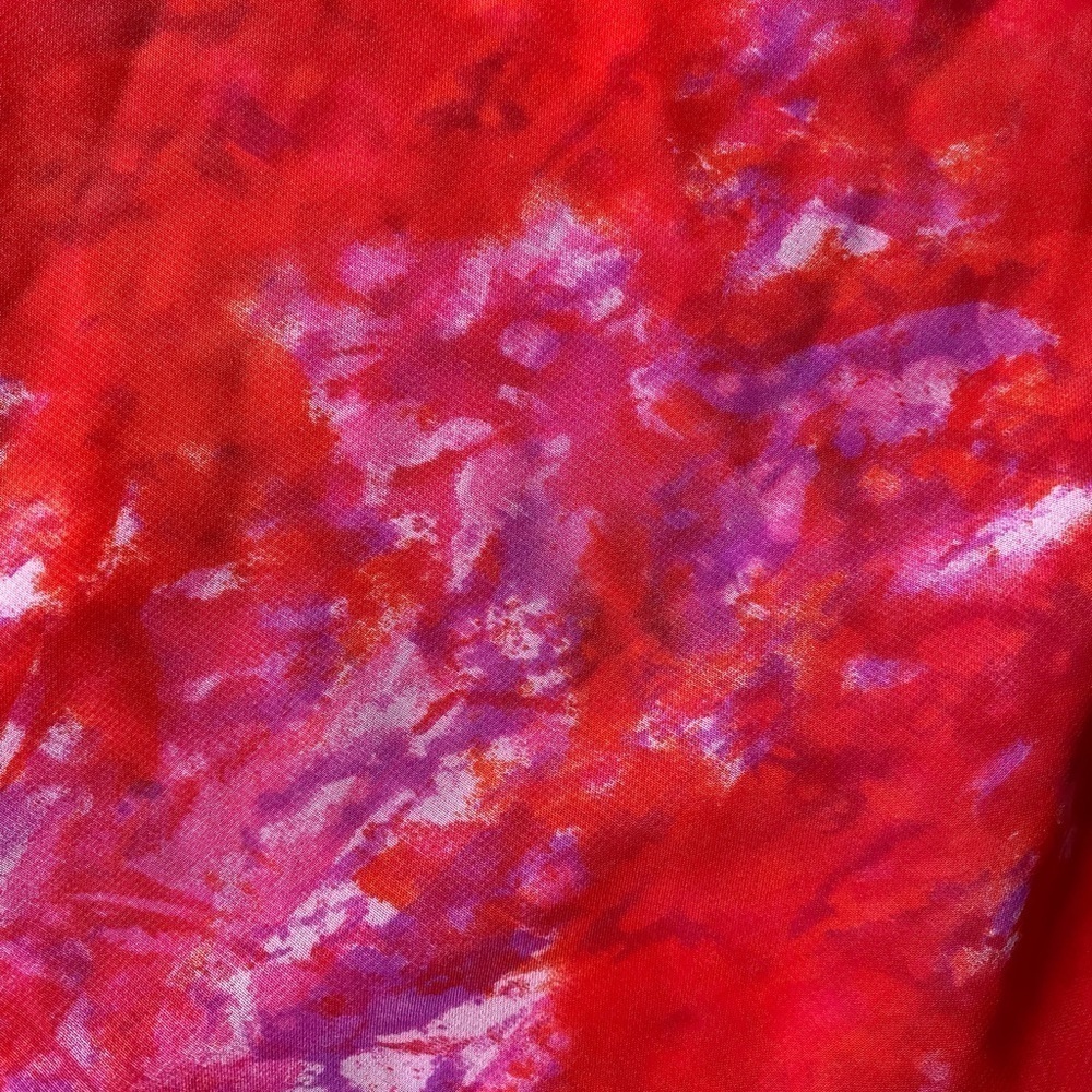 Venezia Jeans Red & Purple Abstract Semi Sheer Long Sleeve Blouse - Picture 10 of 11